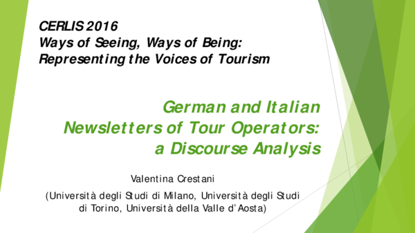 (PDF) German and Italian Newsletters of Tour Operators : a Discourse ...