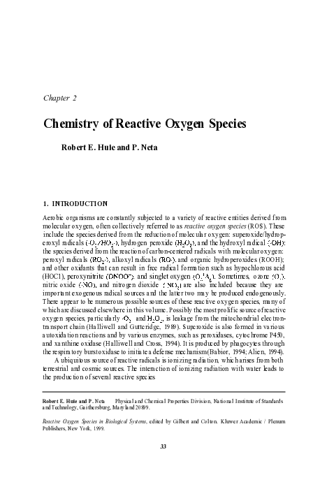 (PDF) Reactive Oxygen Species in Biological Systems: An ...