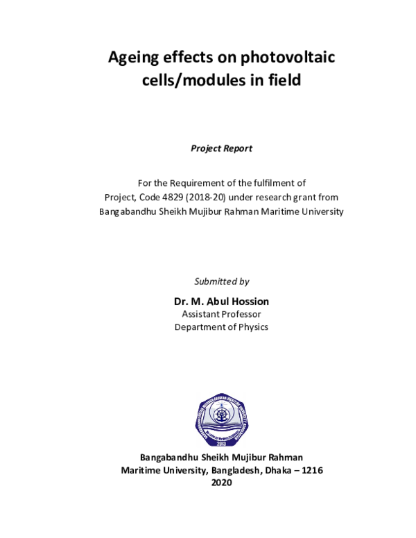 (PDF) Ageing Effect of solar Module and Cell in field