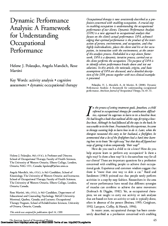 (PDF) Dynamic Performance Analysis: A Framework for Understanding ...