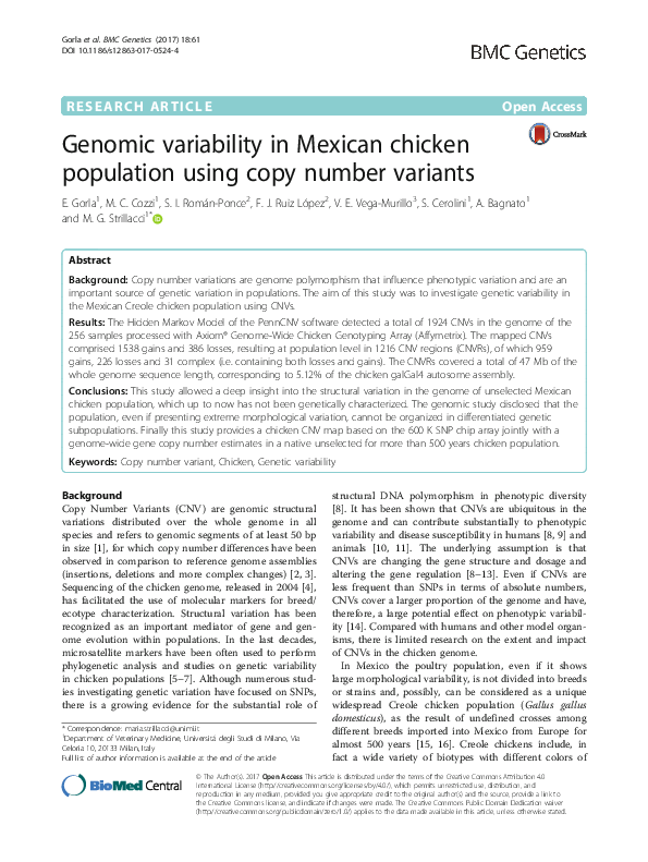 (PDF) Genomic variability in Mexican chicken population using copy ...