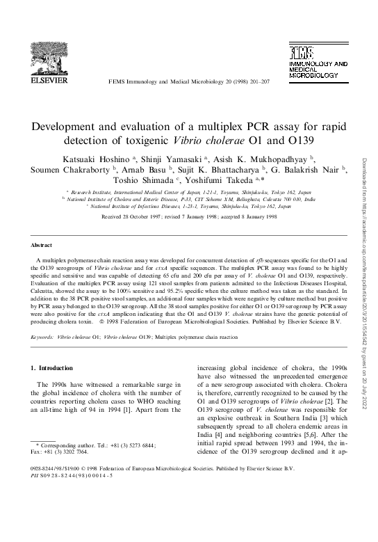 (PDF) Development and evaluation of a multiplex PCR assay for rapid ...