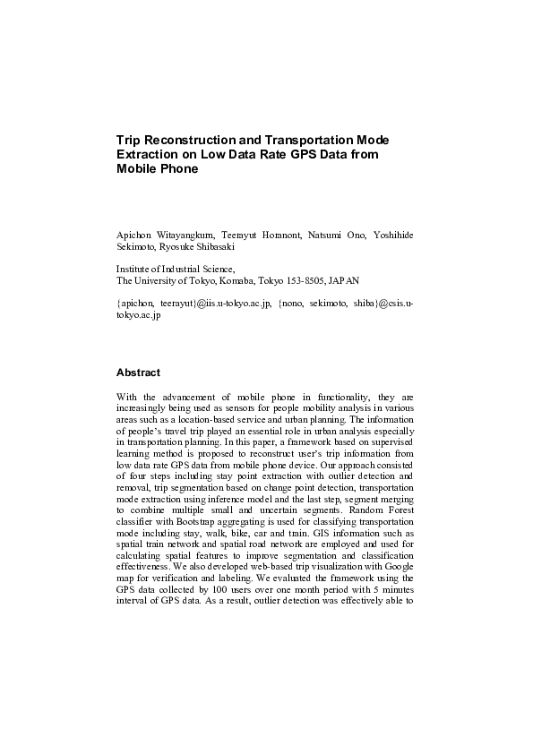 (PDF) Trip Reconstruction and Transportation Mode Extraction on Low ...