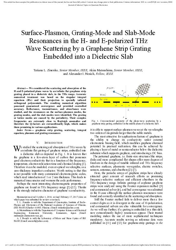 (PDF) Surface-Plasmon, Grating-Mode, and Slab-Mode Resonances in the H ...