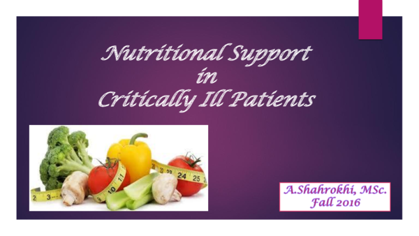 (PDF) Nutritional Support in Critically Ill Patients