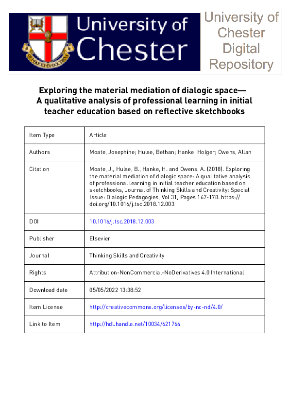 (PDF) Exploring the material mediation of dialogic space—A qualitative ...