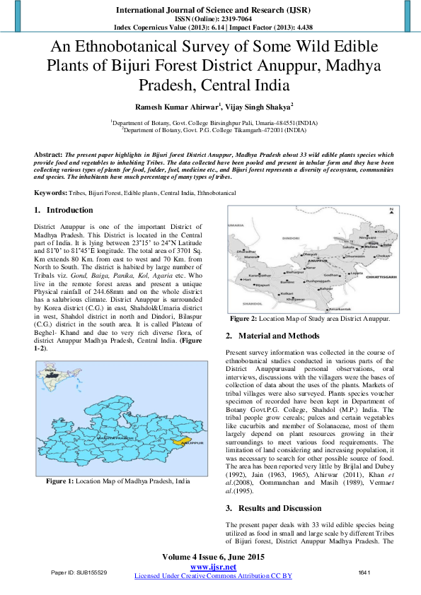 (PDF) An Ethnobotanical Survey of Some Wild Edible Plants of Bijuri ...