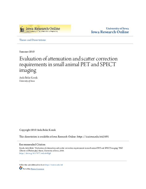 (PDF) Evaluation of attenuation and scatter correction requirements in ...