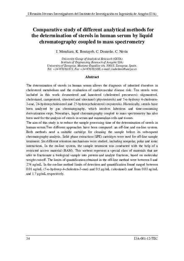 (PDF) Comparative study of different analytical methods for the ...