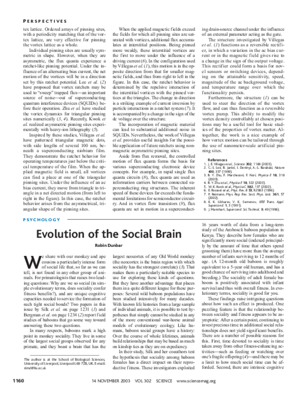 (PDF) Evolution of the Social Brain