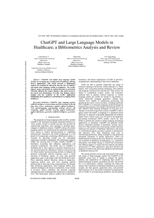 (PDF) ChatGPT and Large Language Models in Healthcare a Bibliometrics ...