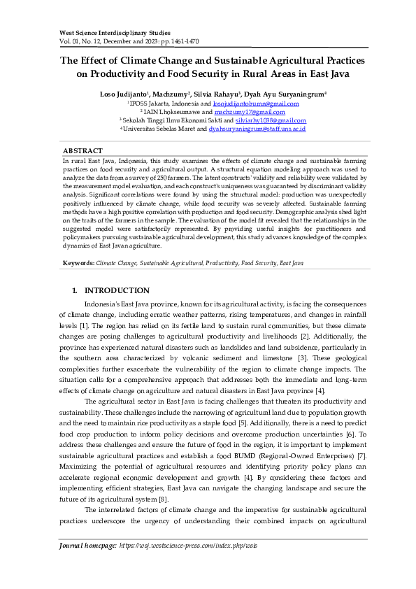 (PDF) The Effect of Climate Change and Sustainable Agricultural ...