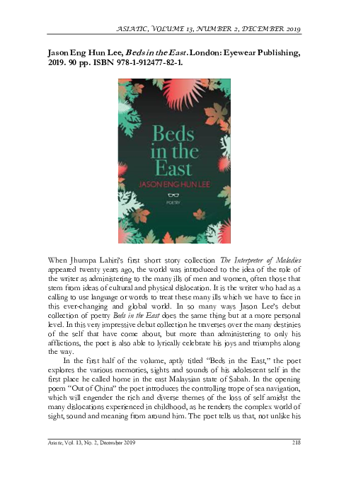 (PDF) Jason Eng Hun Lee, Beds in the East