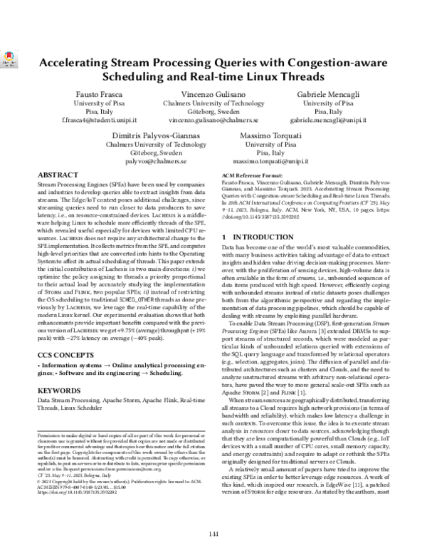 (PDF) Accelerating Stream Processing Queries with Congestion-aware ...
