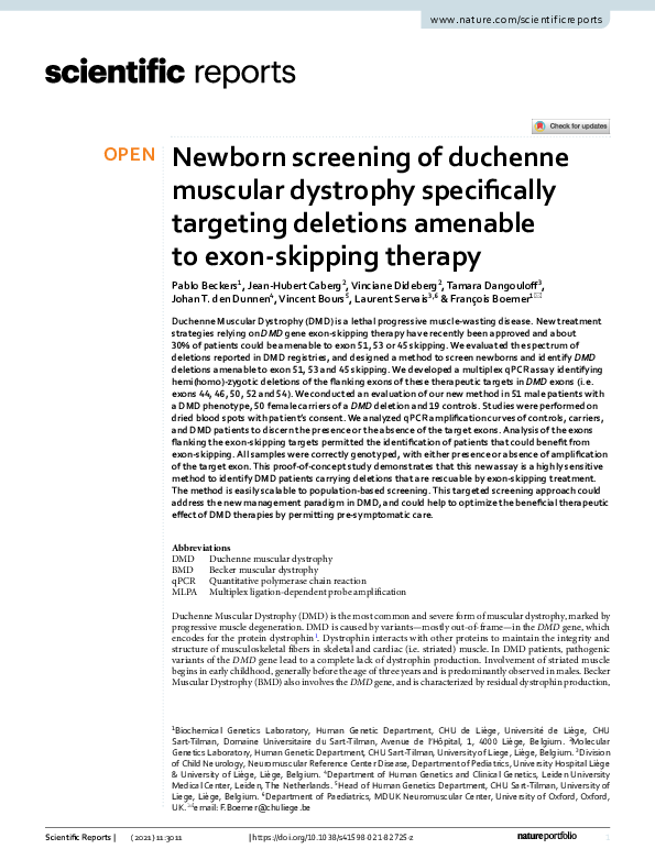 (PDF) Newborn screening of duchenne muscular dystrophy specifically ...