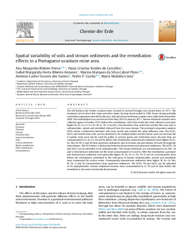 (PDF) Spatial variability of soils and stream sediments and the ...