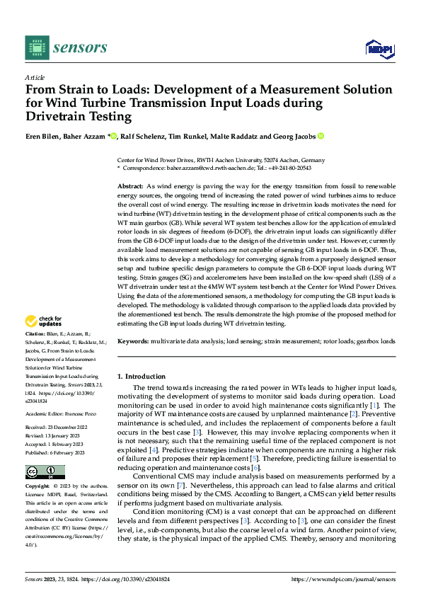 (PDF) From Strain to Loads: Development of a Measurement Solution for ...