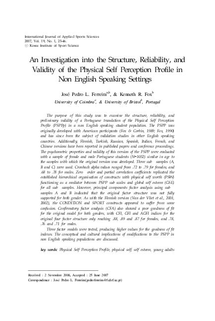 (PDF) An investigation into the Structure, Reliability, and Validity of ...