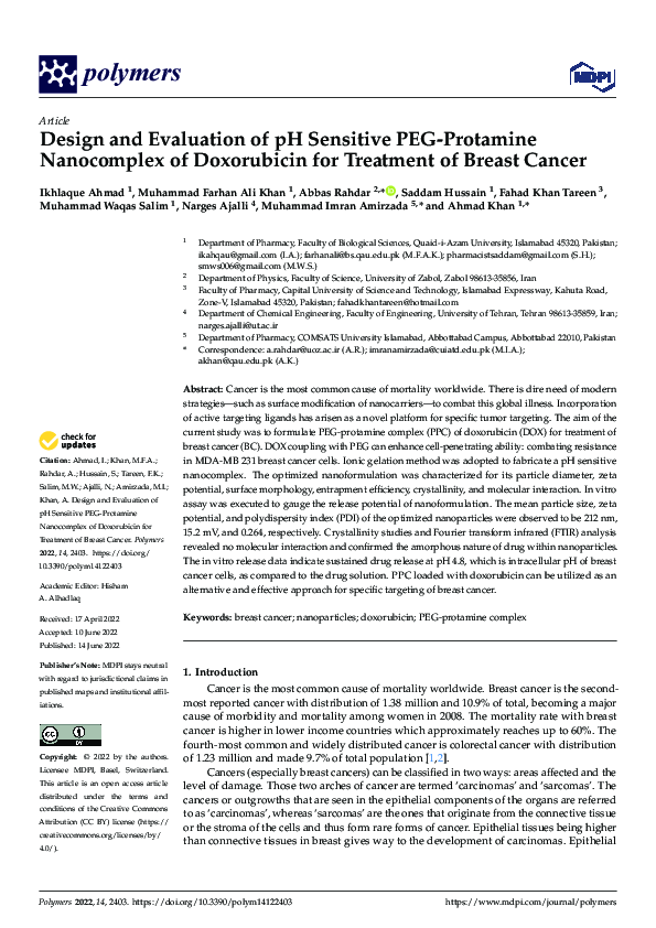 (PDF) Design and Evaluation of pH Sensitive PEG-Protamine Nanocomplex ...