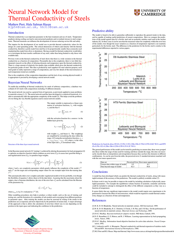 (PDF) Neural Network Model for Thermal Conductivity of Steels