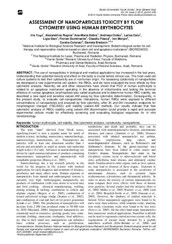 (PDF) Assessment of Nanoparticles Toxicity by Flow Cytometry Using ...