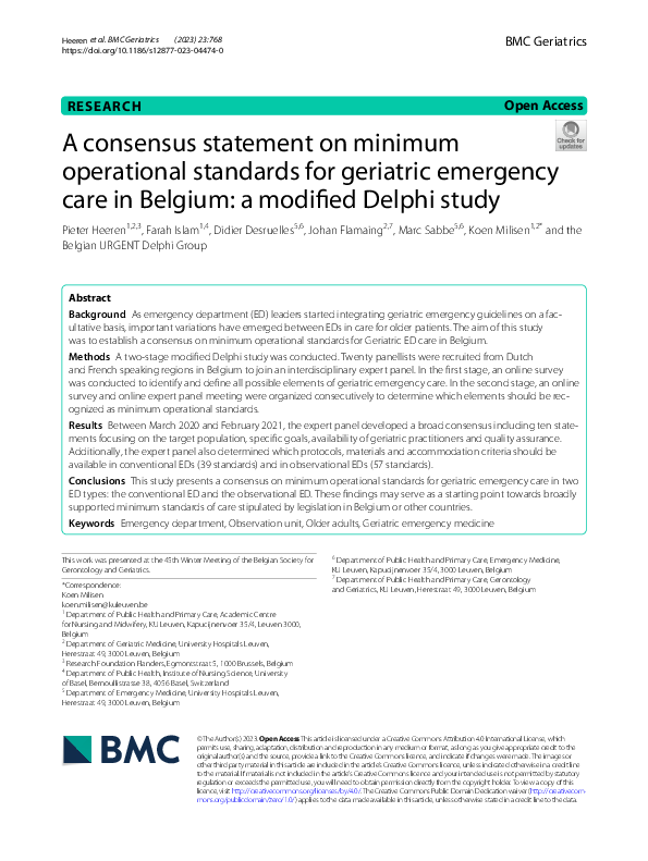(PDF) A consensus statement on minimum operational standards for ...