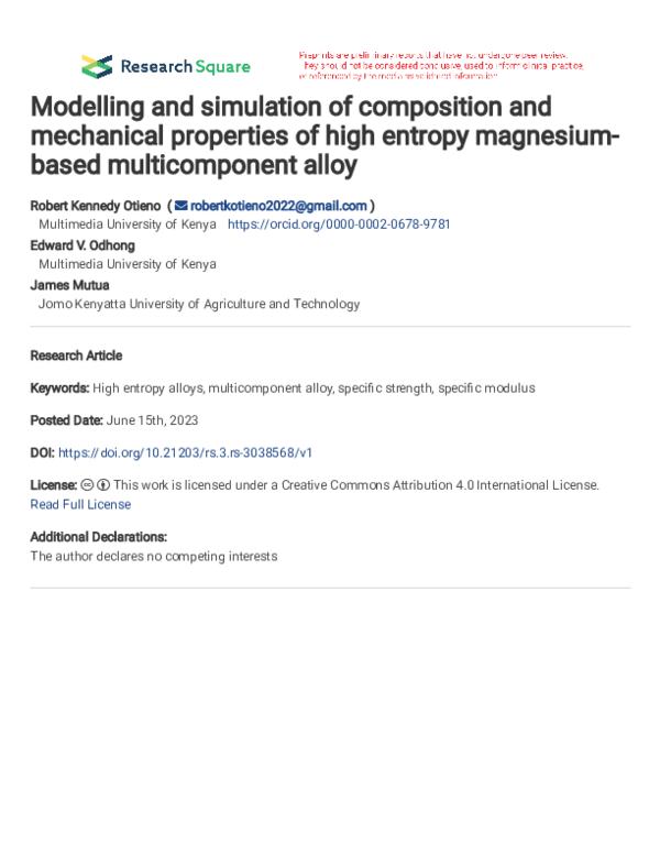 (PDF) Modelling and simulation of composition and mechanical properties ...