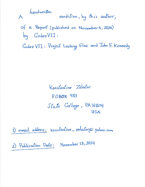 (PDF) A handwritten rendition , by this author , of a Report (published ...