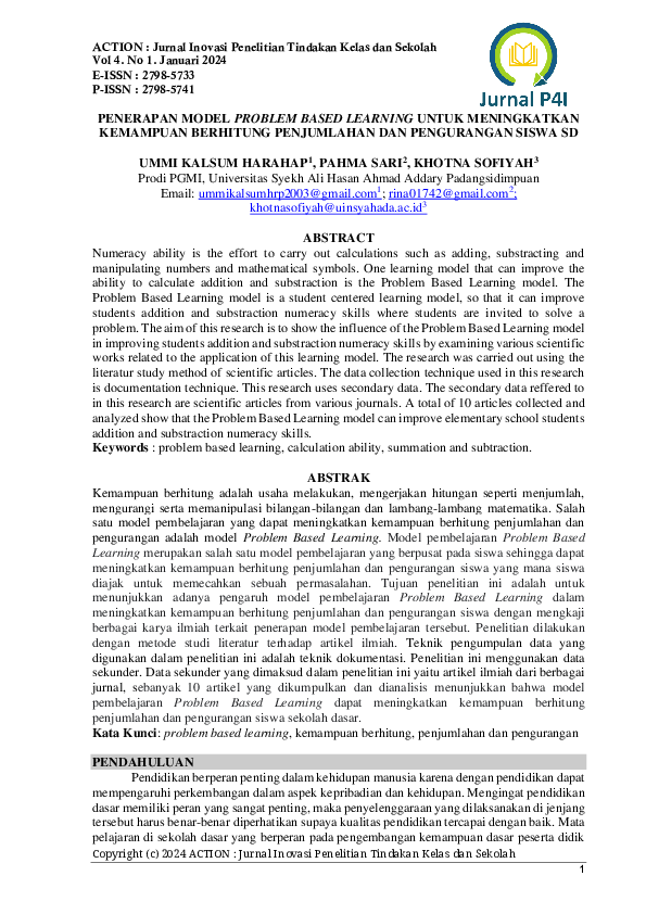 (PDF) Penerapan Model Problem Based Learning Untuk Meningkatkan ...