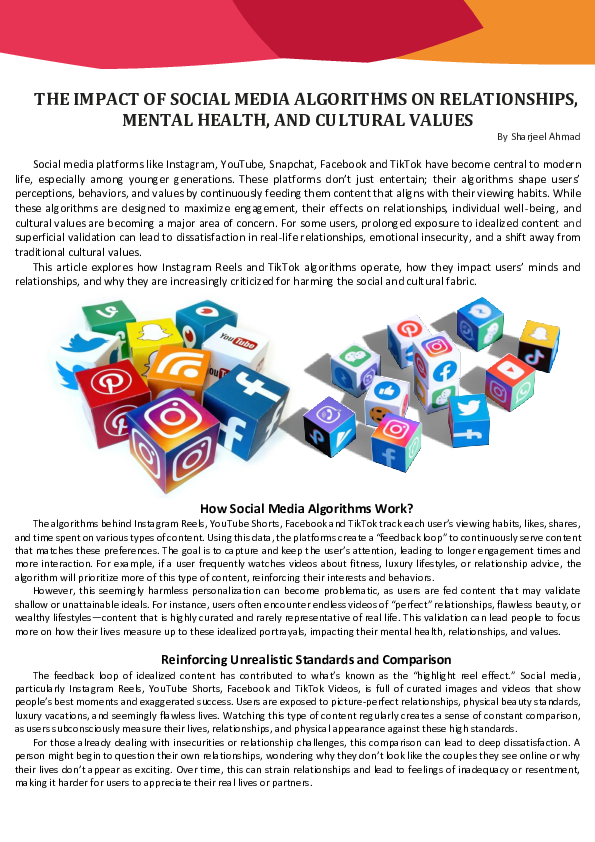 (PDF) THE IMPACT OF SOCIAL MEDIA ALGORITHMS ON RELATIONSHIPS, MENTAL ...