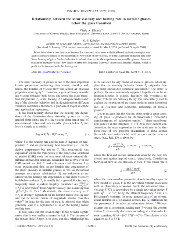 (PDF) Relationship between the shear viscosity and heating rate in ...