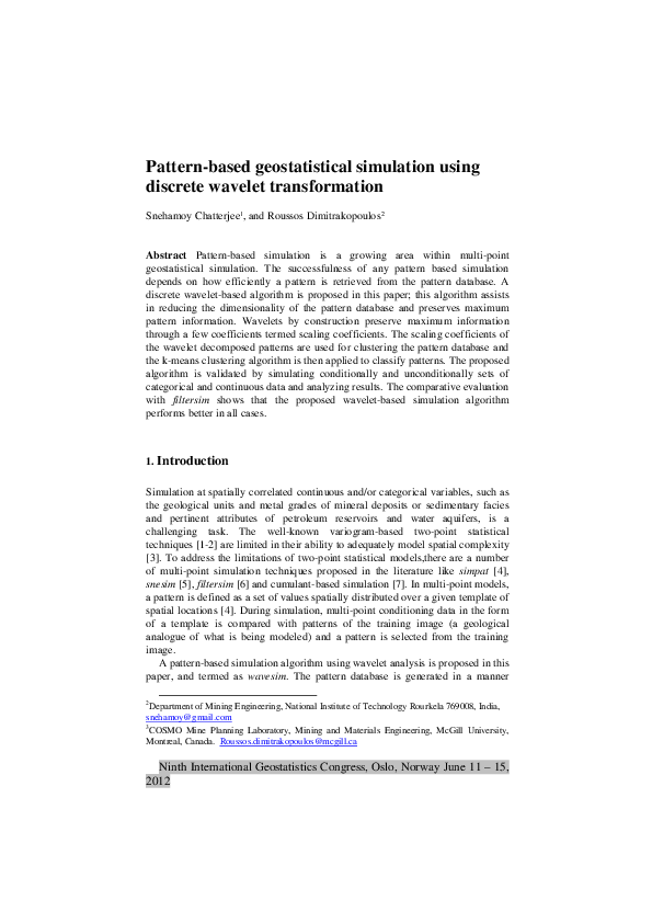 (PDF) Pattern-based geostatistical simulation using discrete wavelet ...