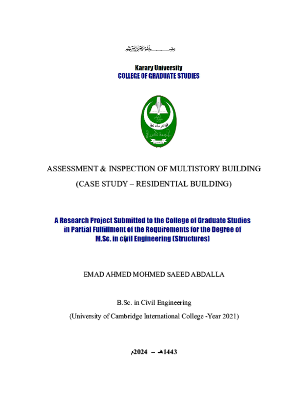 (PDF) Assessment & Inspection of Multi-Story Building