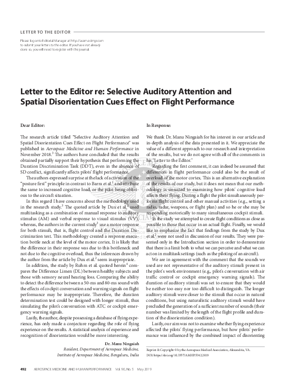(PDF) Letter to the Editor re: Selective Auditory Attention and Spatial ...