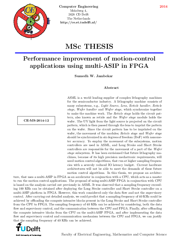 (PDF) MSc THESIS Performance improvement of motion-control applications ...