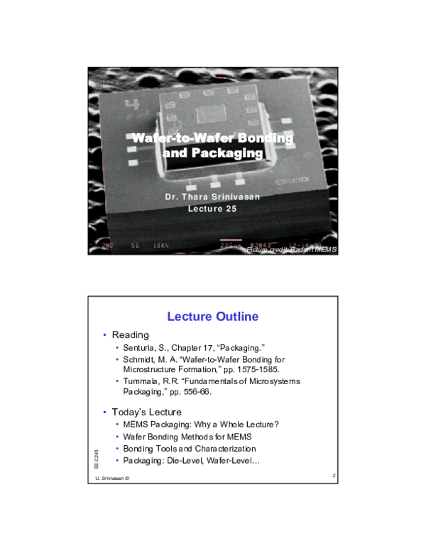 (PDF) Wafer bonding for MEMS