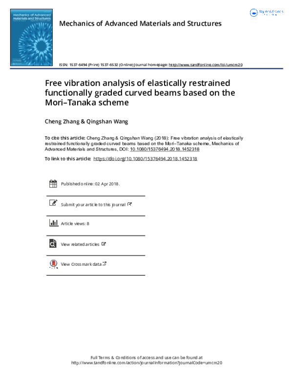 (PDF) Free vibration analysis of elastically restrained functionally ...