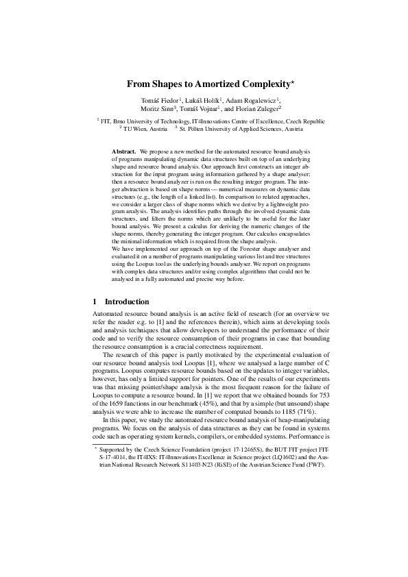 (PDF) From Shapes to Amortized Complexity