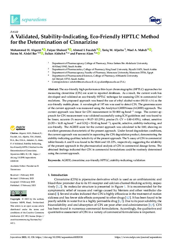 (PDF) A Validated, Stability-Indicating, Eco-Friendly HPTLC Method for ...
