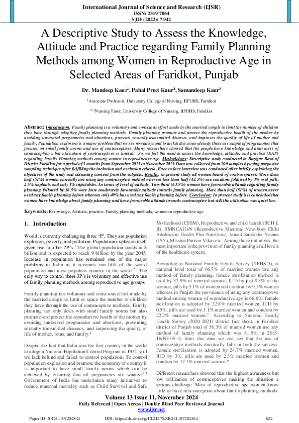 (PDF) A Descriptive Study to Assess the Knowledge, Attitude and ...