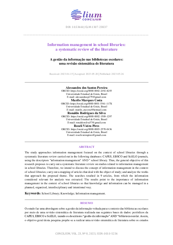 (PDF) Information management in school libraries: a systematic review ...