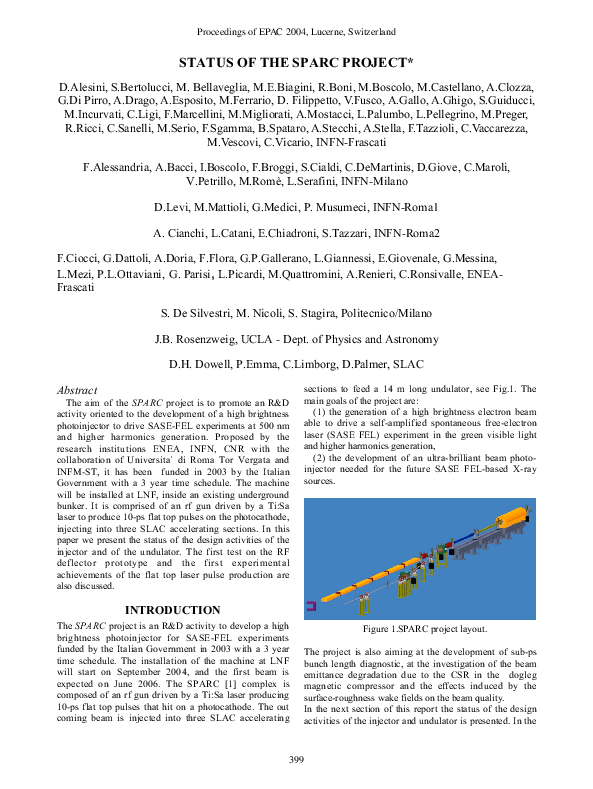 (PDF) Status of the SPARC project