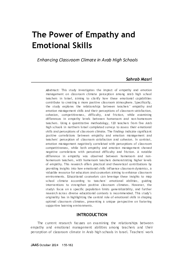 (PDF) The Power of Empathy and Emotional Skills: Enhancing Classroom ...