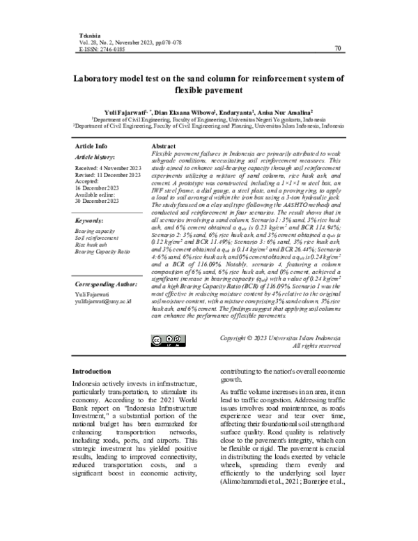 (PDF) Laboratory Model Test on The Sand Column for Reinforcement System ...