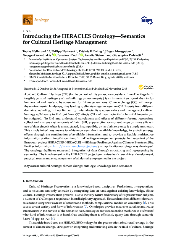 (PDF) Introducing the HERACLES Ontology—Semantics for Cultural Heritage ...