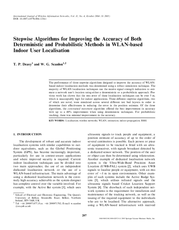 (PDF) Stepwise Algorithms for Improving the Accuracy of Both ...