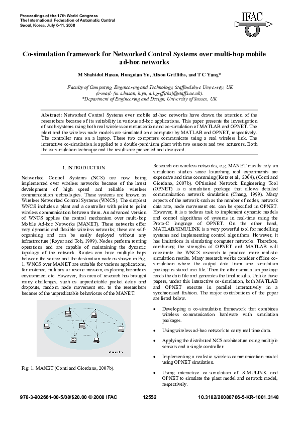 (PDF) Co-simulation framework for a networked control system within an ...