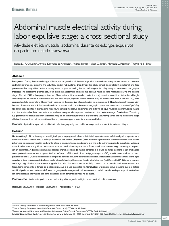 (PDF) Abdominal muscle electrical activity during labor expulsive stage ...
