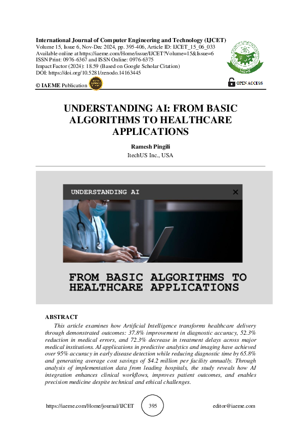 (PDF) Understanding AI: From Basic Algorithms to Healthcare Applications