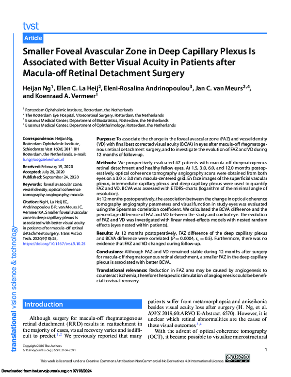 (PDF) Smaller Foveal Avascular Zone in Deep Capillary Plexus Is ...